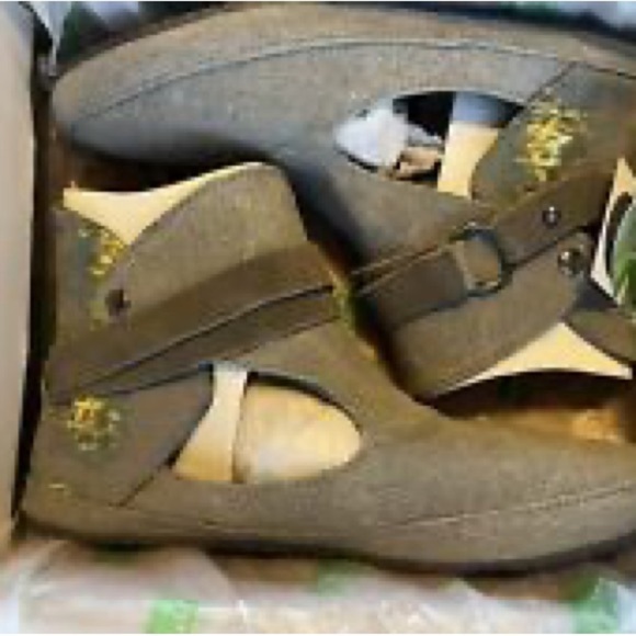 Sanuk canvas Bohemian leather accent ankle straps shoes booties NWOT 8 HTF - Picture 4 of 11